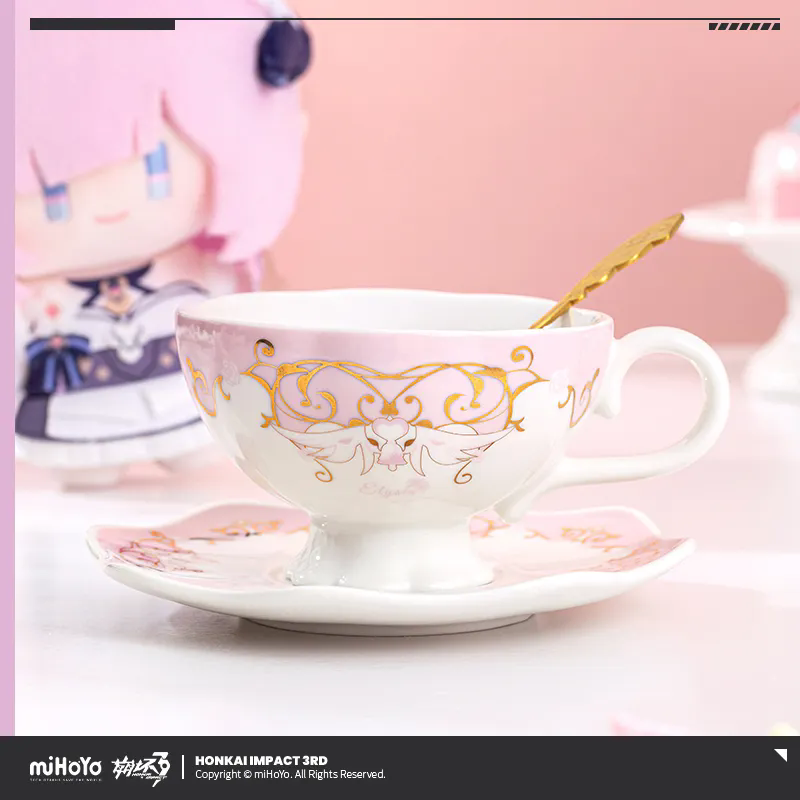 Coffee Tea Gift Set - [Genuíno] mihoyo jogo elysia xícara de