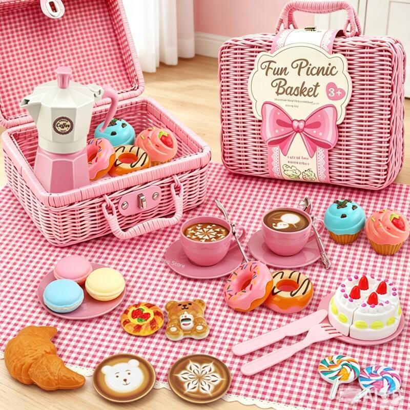 Coffee Tea Gift Basket - Brinquedo de Cozinha Infantil: Kit de