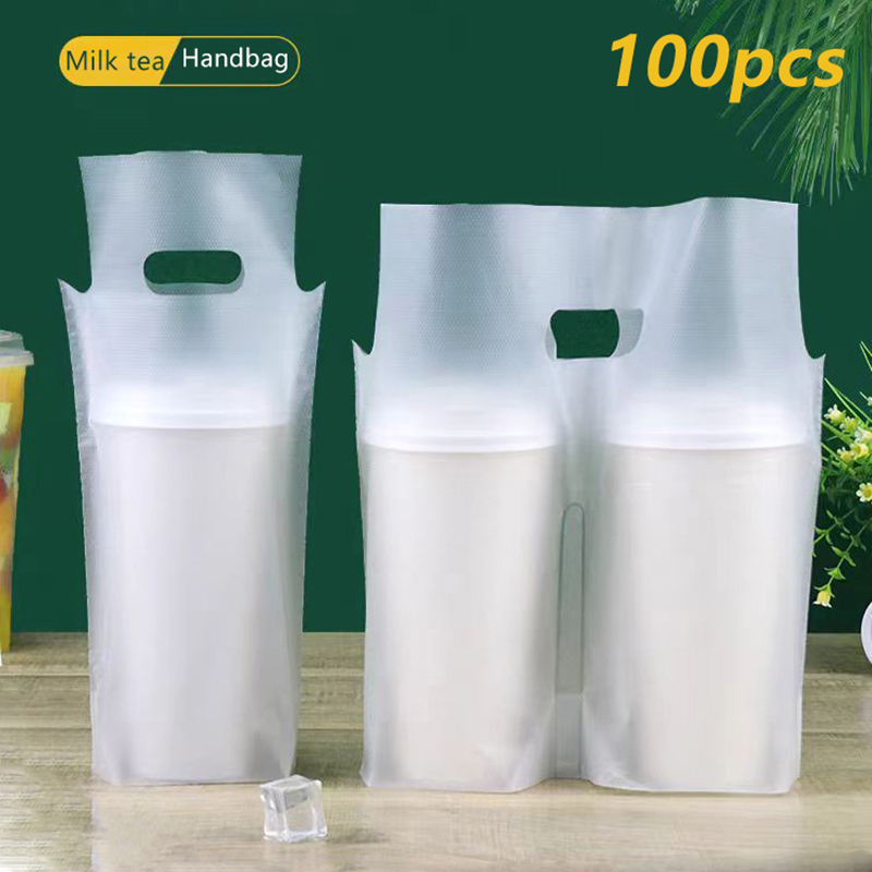 Coffee Tea Drink - 100 Sacos Plásticos Transparentes Foscos Descartáveis