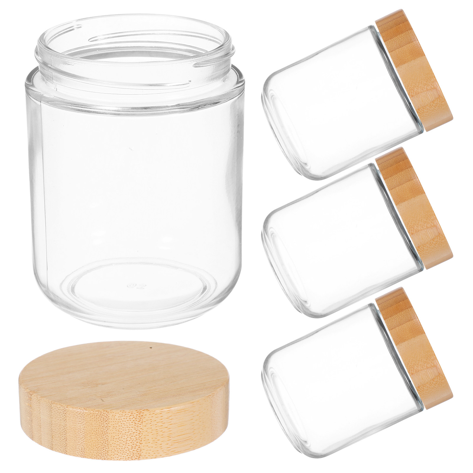 Coffee Tea Sugar Canisters - 4 Potes de Vidro Resistentes com