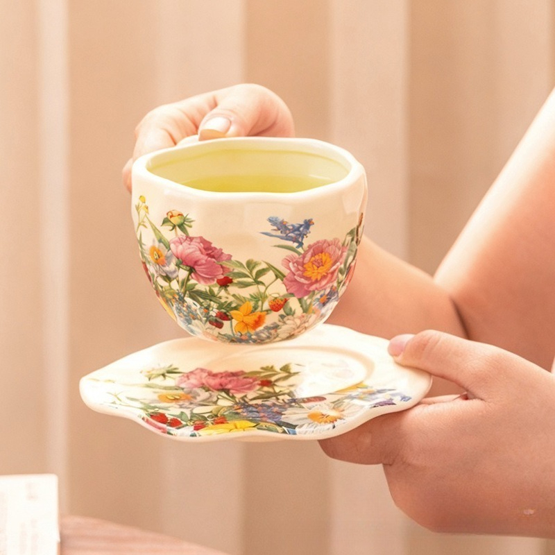 Conjunto de Chá Cerâmico Flora - Coffee Tea Gift Basket avaliação e preço
