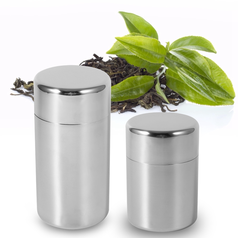 Lata de Chá em Aço Inoxidável, - Coffee Tea Sugar Canisters avaliação e preço