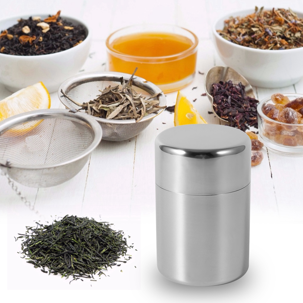 Lata de Chá em Aço Inoxidável, - Coffee Tea Sugar Canisters avaliação e preço