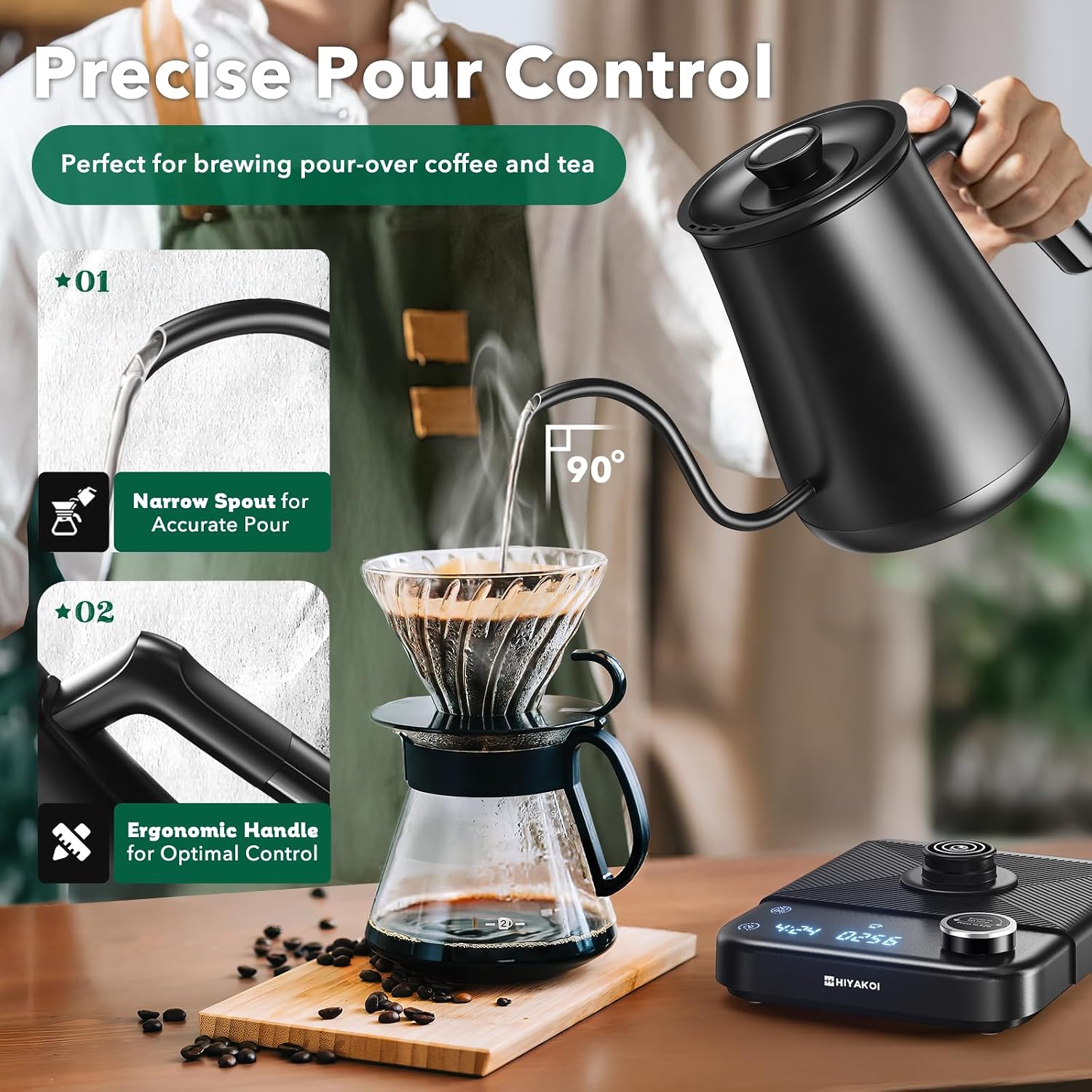 Chaleira Elétrica Gooseneck co - Tea And Coffee Kettle avaliação e preço