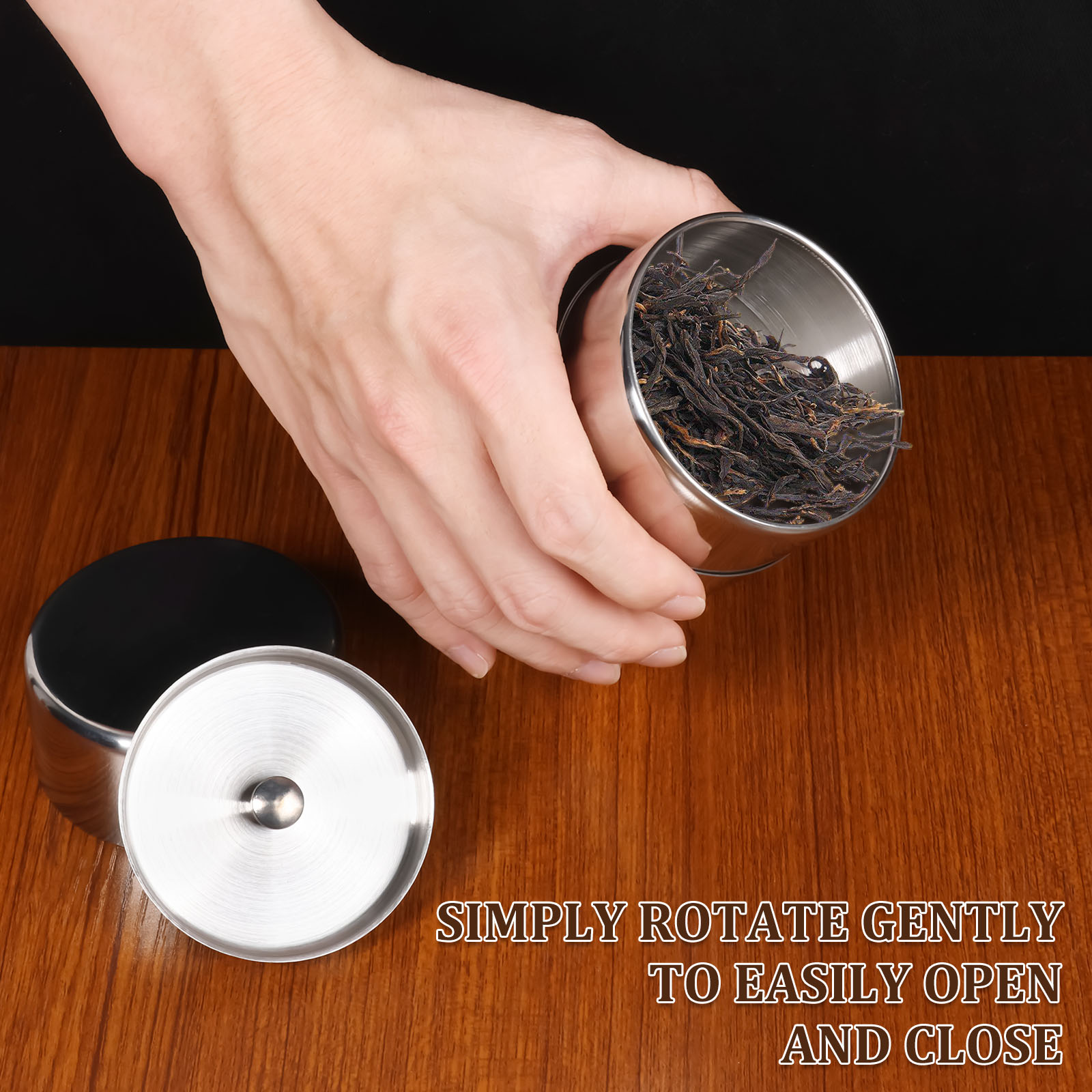 Latas de folhas de chá de aço  - Coffee Tea Sugar Canisters avaliação e preço