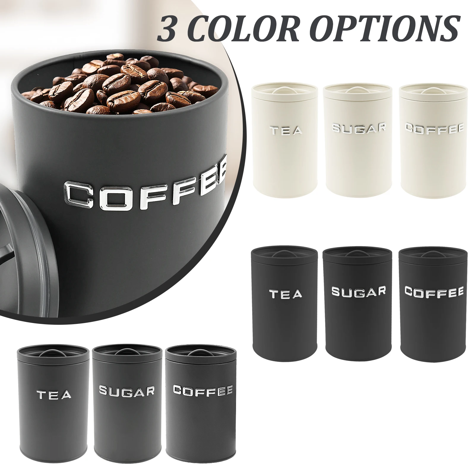 3 pçs chá café açúcar vasilha  - Coffee Tea Sugar Canisters avaliação e preço